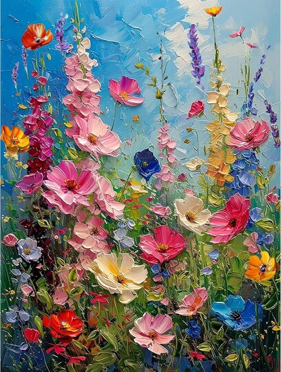 Greentek; Wild Flowers Paint by Numbers Kits foer Adults - Flowers Paint by Number Adult, 16x20in; Category:Paint by Numbers; Image:1
